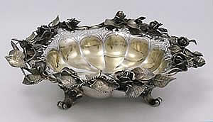 Mauser sterling applied bowl with pierced decoration